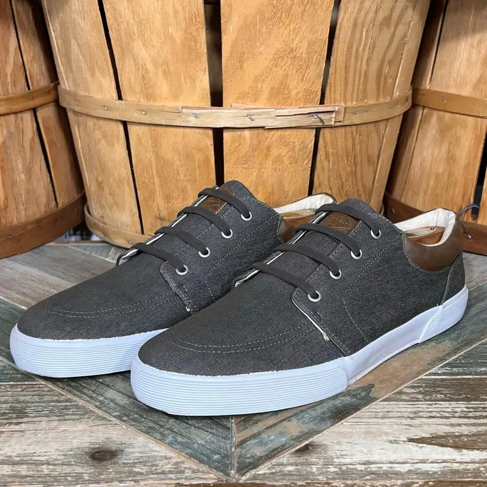 St. John's Bay Bryce Gray Denim Faux Lace Casual Slip-On Sneakers Mens Size 13